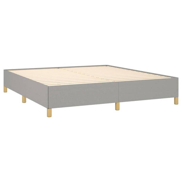 vidaXL Boxspring met matras stof lichtgrijs 180x200 cm