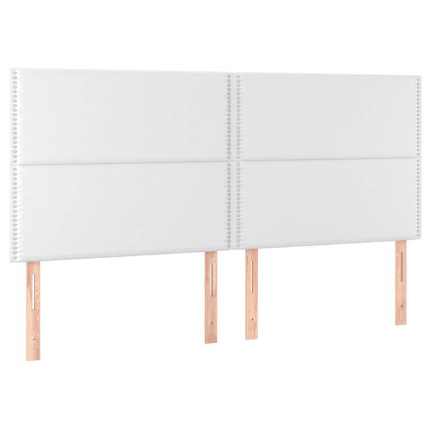 vidaXL Hoofdbord LED 180x5x118/128 cm kunstleer wit