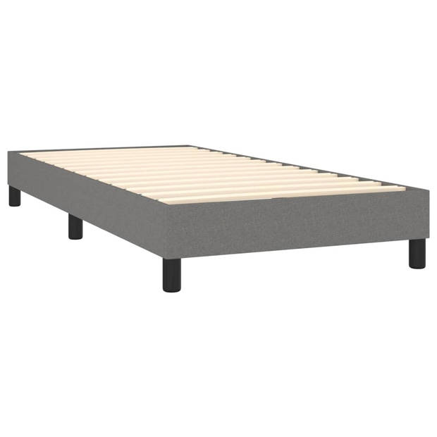 vidaXL Boxspring met matras stof donkergrijs 90x190 cm