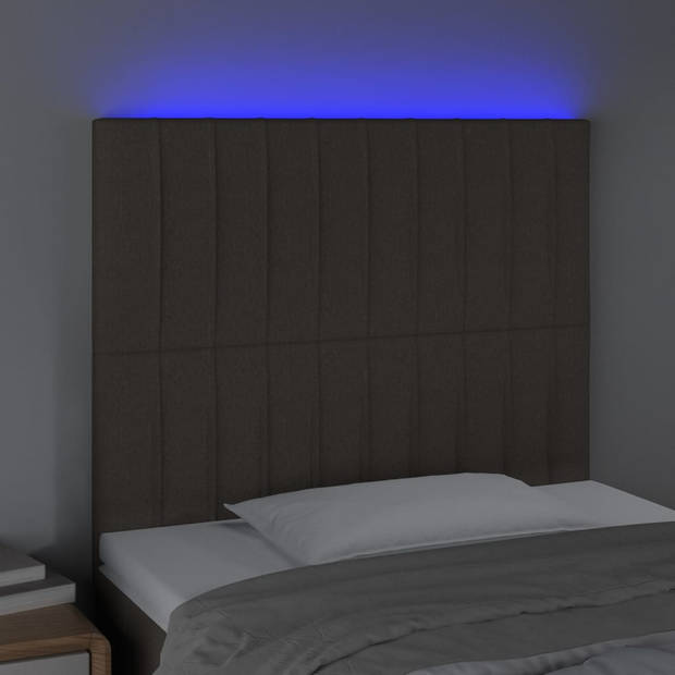 vidaXL Hoofdbord LED 90x5x118/128 cm stof taupe