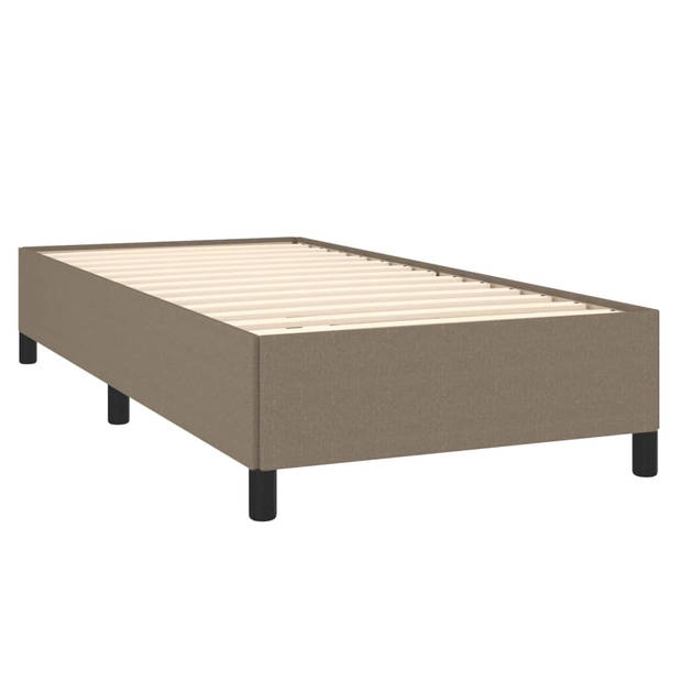 vidaXL Boxspring met matras stof taupe 100x200 cm