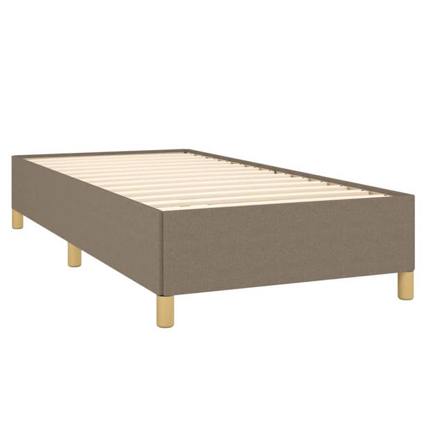 vidaXL Boxspring met matras stof taupe 90x200 cm