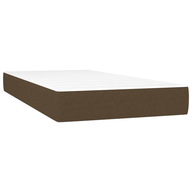 vidaXL Boxspring met matras stof donkerbruin 90x190 cm