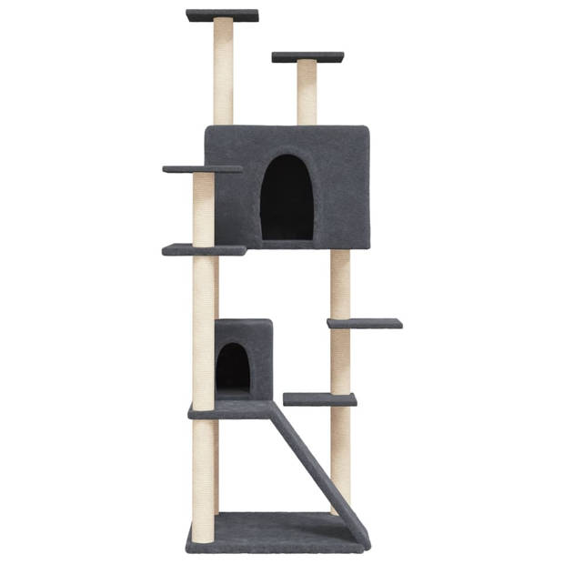 The Living Store Kattenmeubel - Alles-in-één donkergrijs - 67x60x153cm