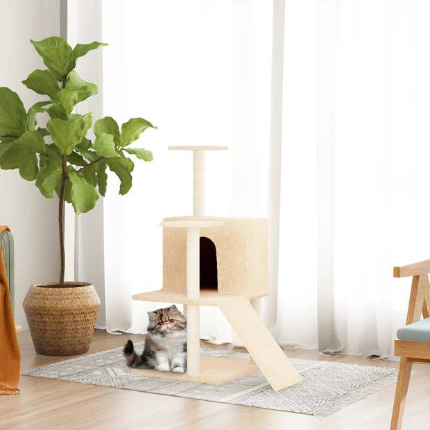 The Living Store Kattenmeubel - Alles-in-één - 78 x 47 x 109 cm - Pluche en sisal