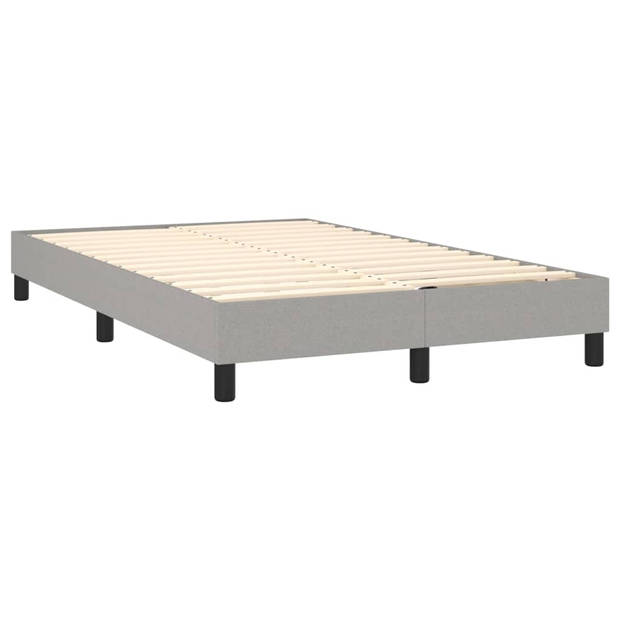 vidaXL Boxspring met matras stof lichtgrijs 120x200 cm