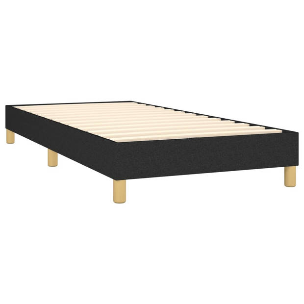 vidaXL Boxspring met matras stof zwart 90x190 cm