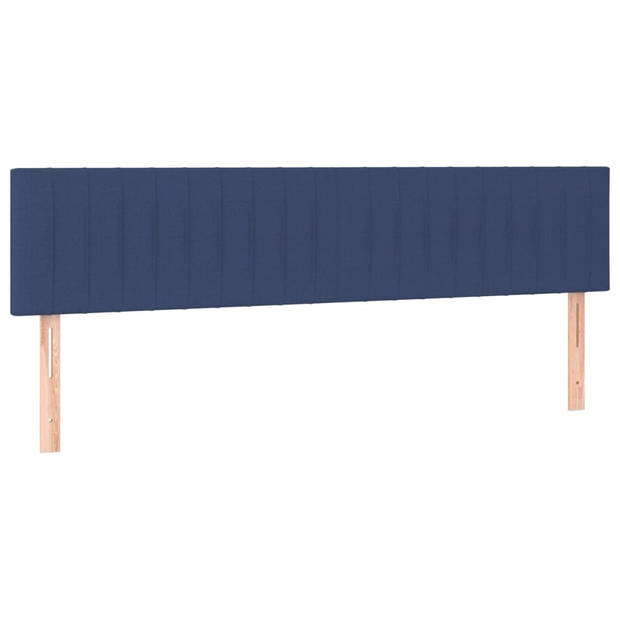 vidaXL Boxspring met matras stof blauw 180x200 cm