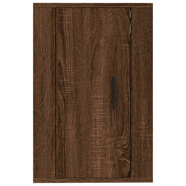 The Living Store TV Meubel Wandgemonteerd - Bruineiken - 40 x 34.5 x 60 cm - Bewerkt hout