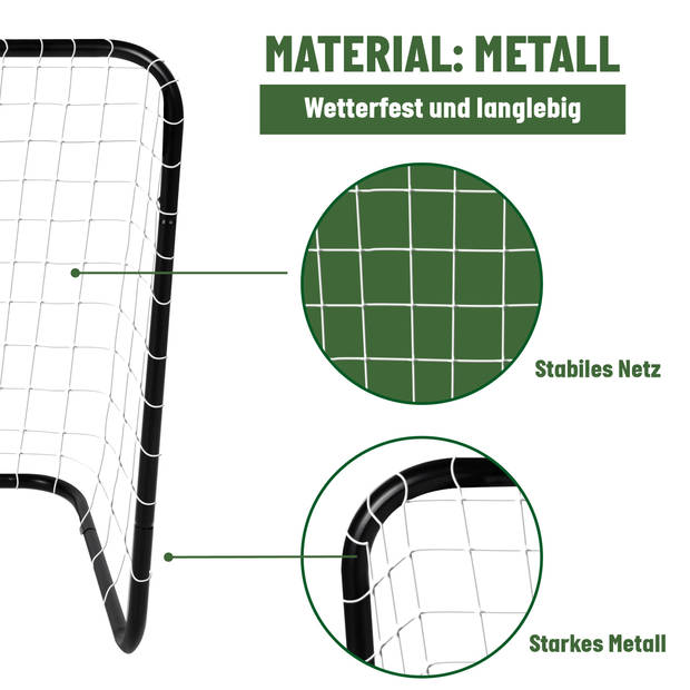 Umbro Voetbaldoel - metaal - zwart/wit - 182 x 122 x 61 cm - voetbalgoal groot - Voetbaldoel