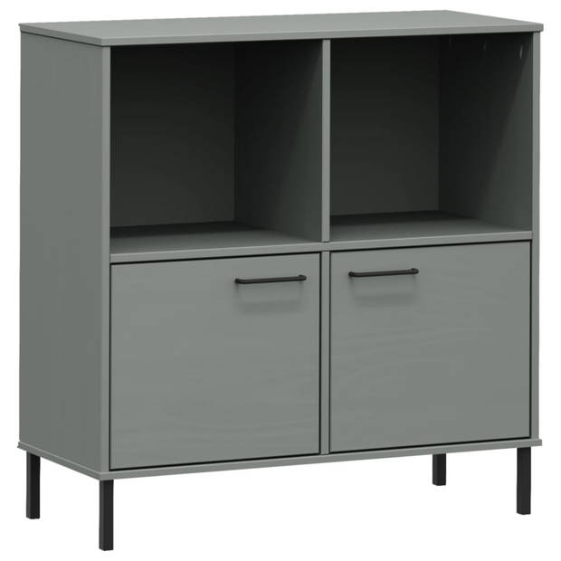 vidaXL Boekenkast met metalen poten OSLO 90x35x90,5 cm hout grijs