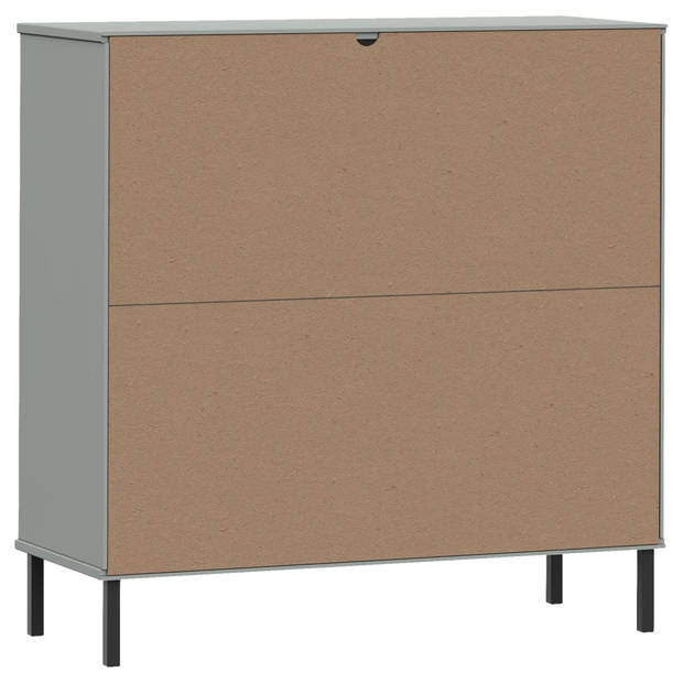 vidaXL Boekenkast met metalen poten OSLO 90x35x90,5 cm hout grijs