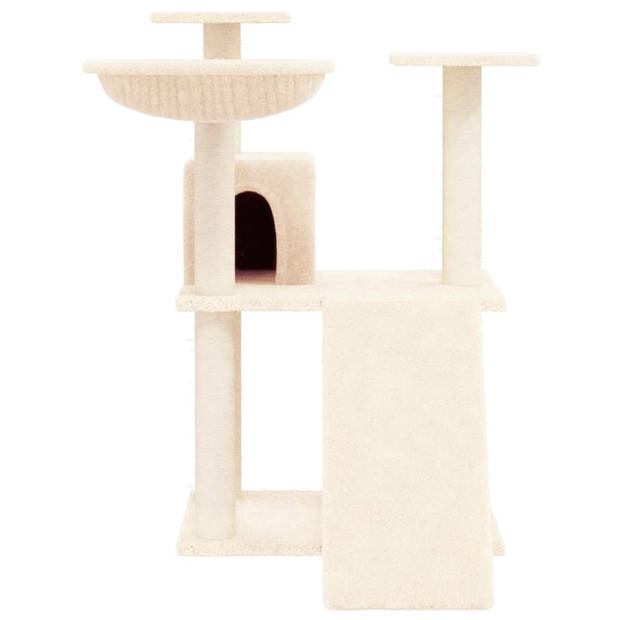 The Living Store Kattenmeubel Alles-in-één - 48 x 67 x 83 cm - Zacht pluche - Natuurlijke sisal