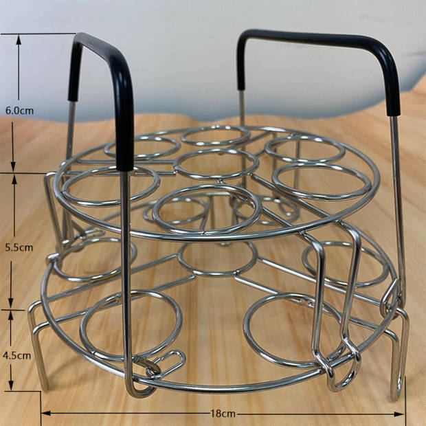 Ziva 2-laags RVS Eieren stoomrek met hittebestendige handgrepen