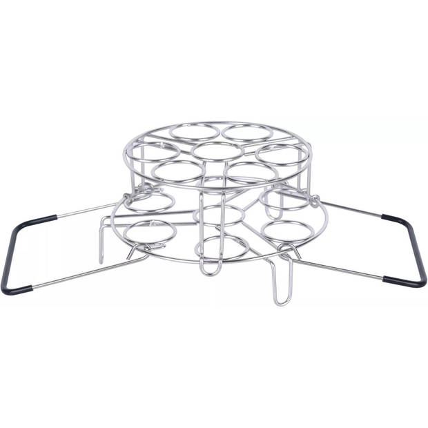 Ziva 2-laags RVS Eieren stoomrek met hittebestendige handgrepen