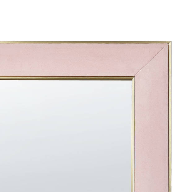 Beliani LAUTREC - Staande spiegel-Roze-Fluweel