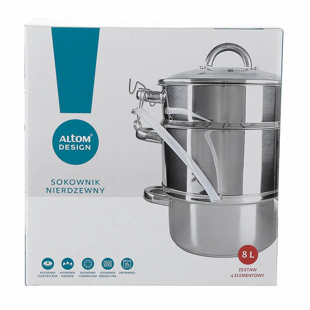 Altom Design professionele 6-delige sapcentrifuge pan/ slowjuicer voor op het fornuis 8L