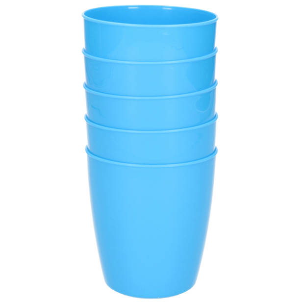 10x stuks onbreekbare kunststof drinkglazen 300 ML in het groen en blauw - Drinkbekers