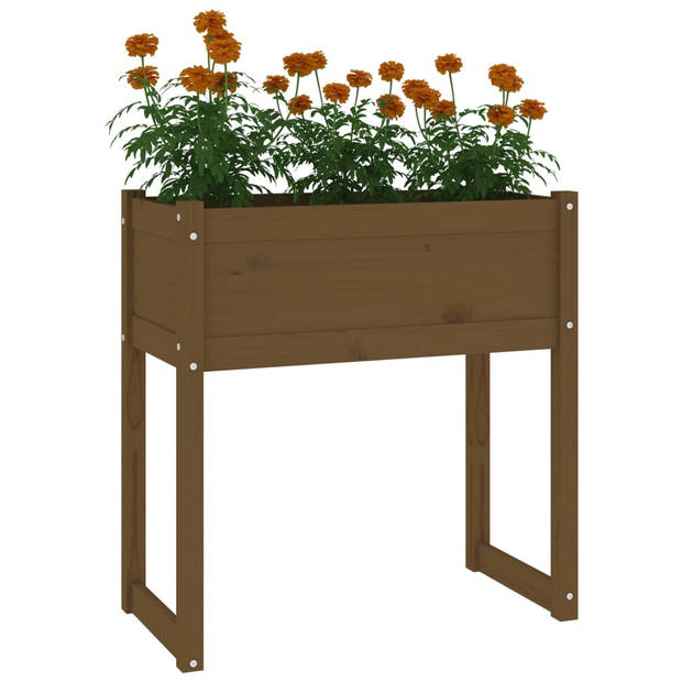 vidaXL Plantenbak 78x40x81 cm massief grenenhout honingbruin