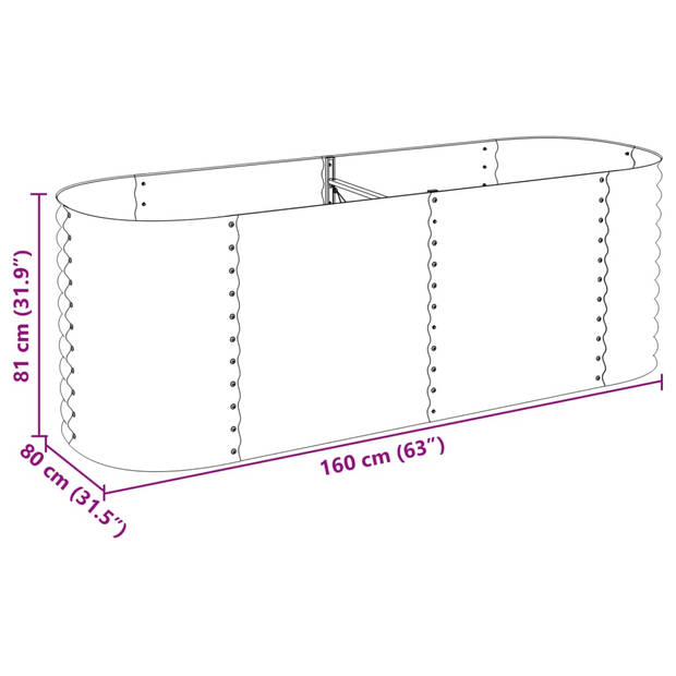 vidaXL Plantenbak verhoogd 240x80x81 cm gegalvaniseerd staal zilver