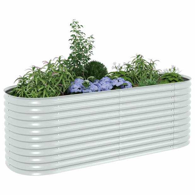 vidaXL Plantenbak verhoogd 240x80x81 cm gegalvaniseerd staal zilver