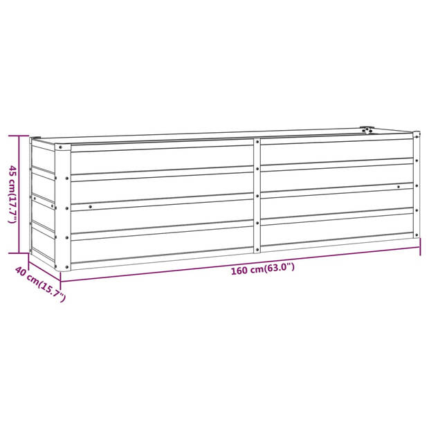 vidaXL Plantenbak verhoogd 160x40x45 cm cortenstaal roestig