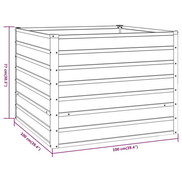 vidaXL Plantenbak verhoogd 100x100x77 cm cortenstaal roestig