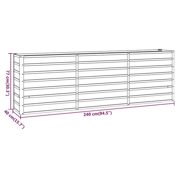 vidaXL Plantenbak verhoogd 240x40x77 cm cortenstaal roestig