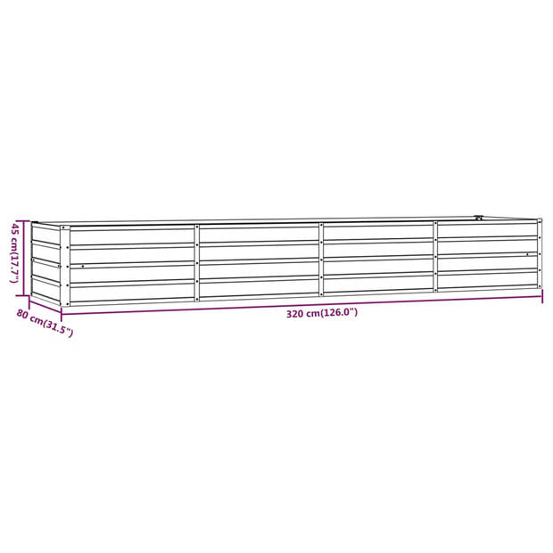 vidaXL Plantenbak verhoogd 320x80x45 cm cortenstaal roestig