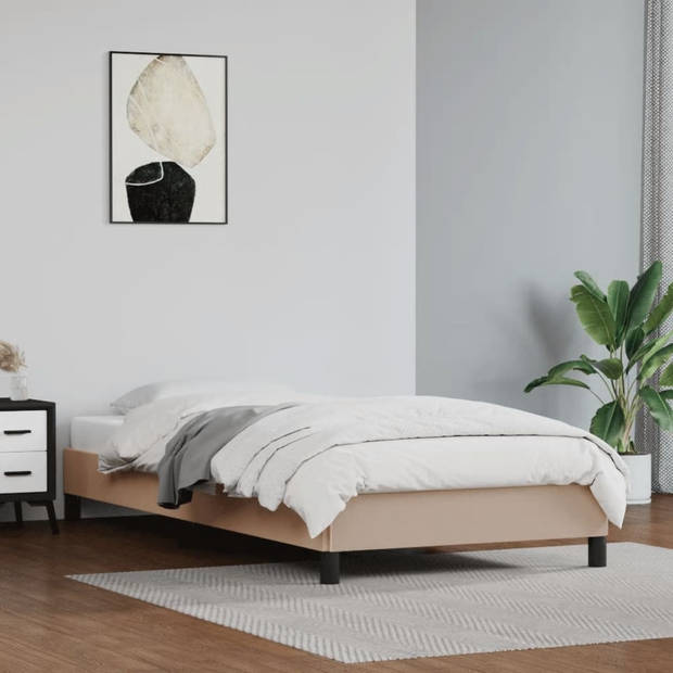 vidaXL Bedframe kunstleer cappuccinokleurig 90x200 cm