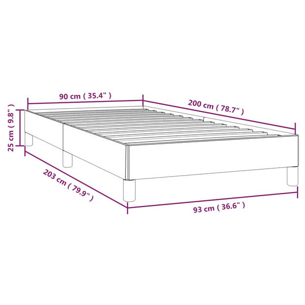 vidaXL Bedframe kunstleer cappuccinokleurig 90x200 cm