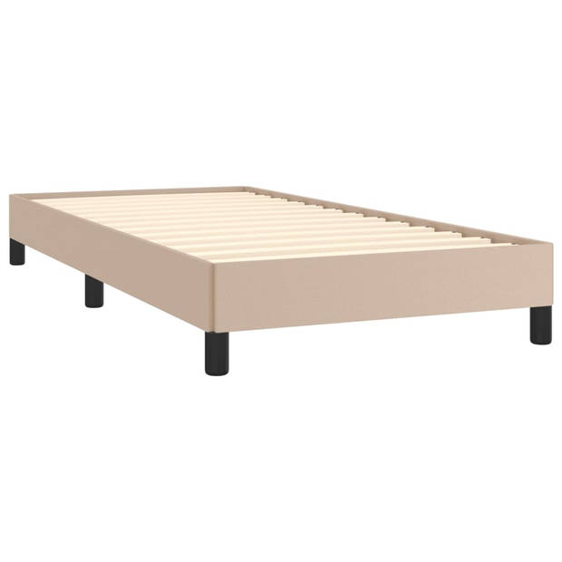 vidaXL Bedframe kunstleer cappuccinokleurig 90x200 cm