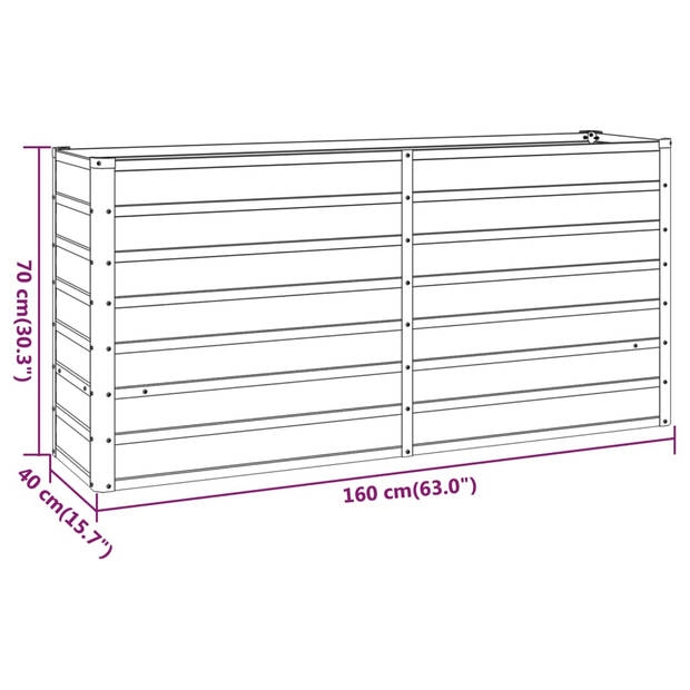 vidaXL Plantenbak verhoogd 160x40x77 cm cortenstaal roestig