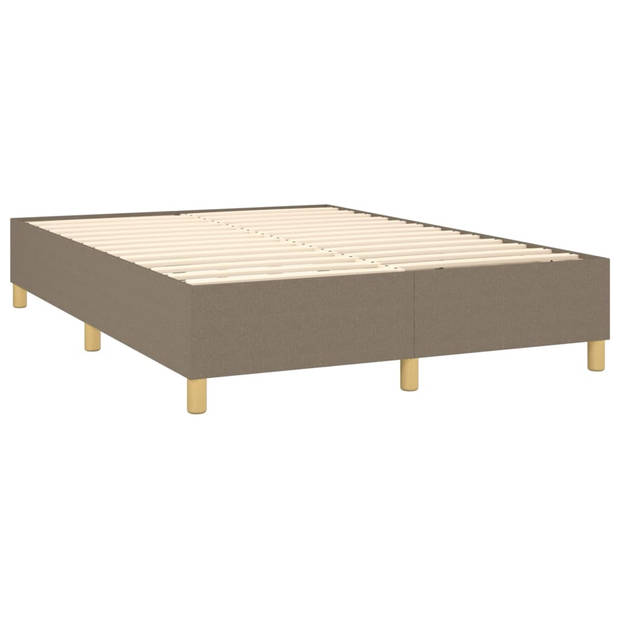 The Living Store Boxspring Ribstof - 140x200 cm - LED-verlichting - Pocketvering