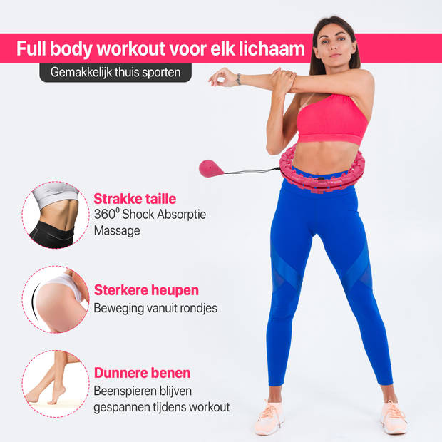 Niceey Fitness Hoelahoep - met Gewicht - Roze