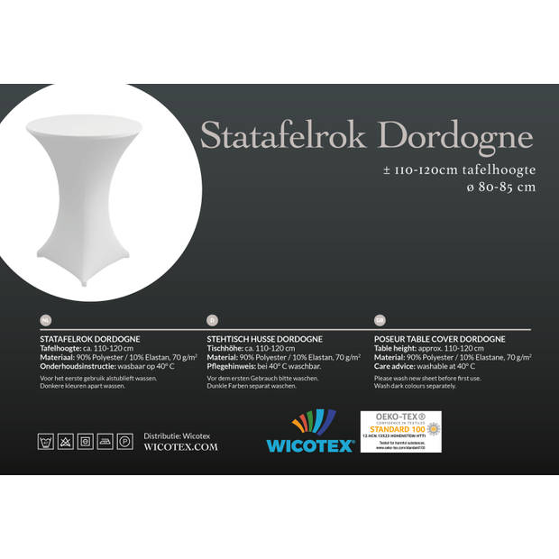 Wicotex Statafelrok-Statafelhoes 80x110cm wit