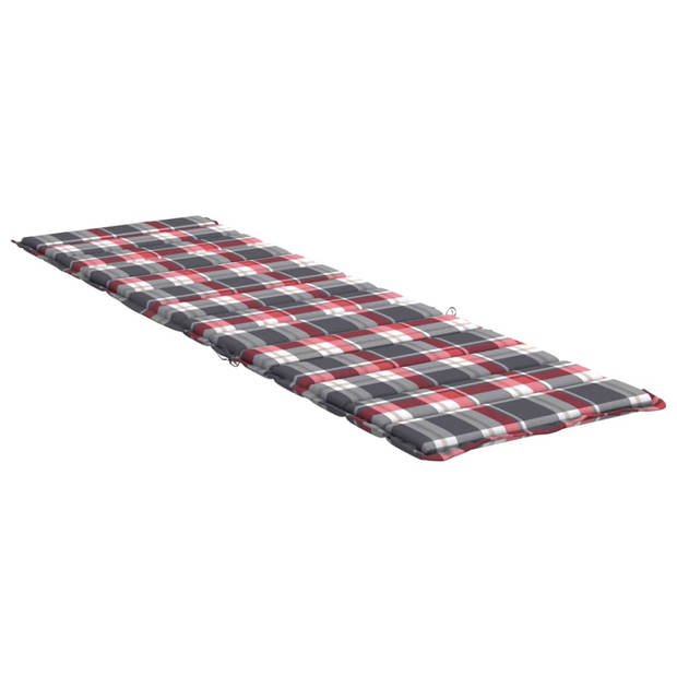 vidaXL Ligbedkussen 200x50x3 cm oxford stof ruitpatroon rood