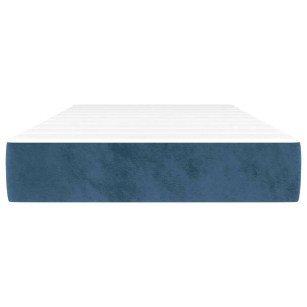 vidaXL Pocketveringmatras 90x190x20 cm fluweel donkerblauw