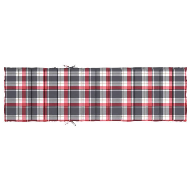 vidaXL Ligbedkussen 200x70x3 cm oxford stof ruitpatroon rood