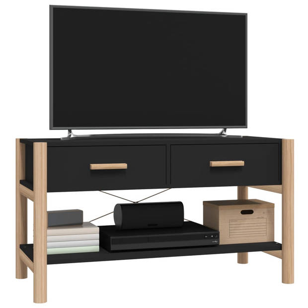 vidaXL Tv-meubel 82x38x45 cm bewerkt hout zwart