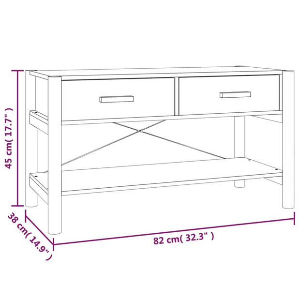 vidaXL Tv-meubel 82x38x45 cm bewerkt hout wit