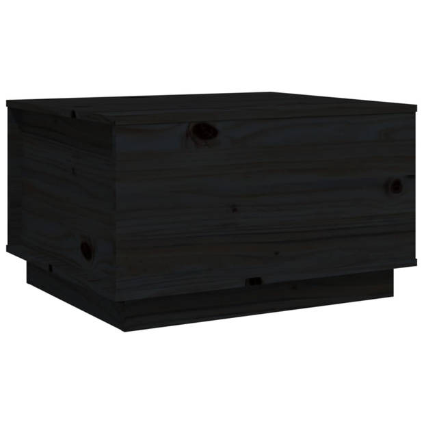 vidaXL Salontafel 60x50x35 cm massief grenenhout zwart