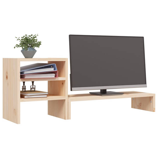 vidaXL Monitorstandaard 81x20x30 cm massief grenenhout