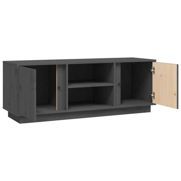 vidaXL Tv-meubel 110x35x40,5 cm massief grenenhout grijs