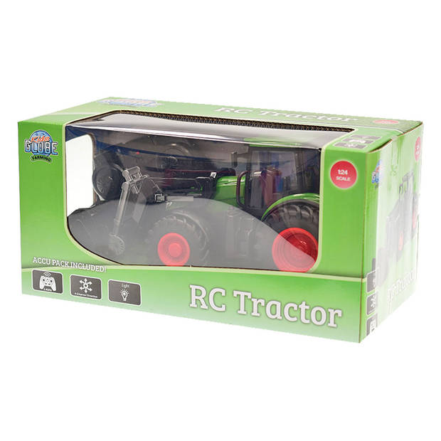 Kids Globe Tractor radiografisch bestuurbaar 2,4 GHz 27 cm groen rood