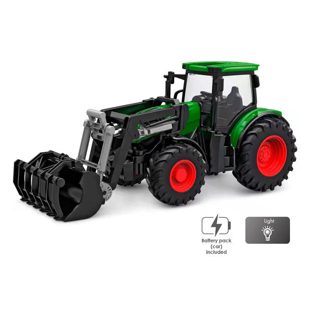 Kids Globe Tractor radiografisch bestuurbaar 2,4 GHz 27 cm groen rood