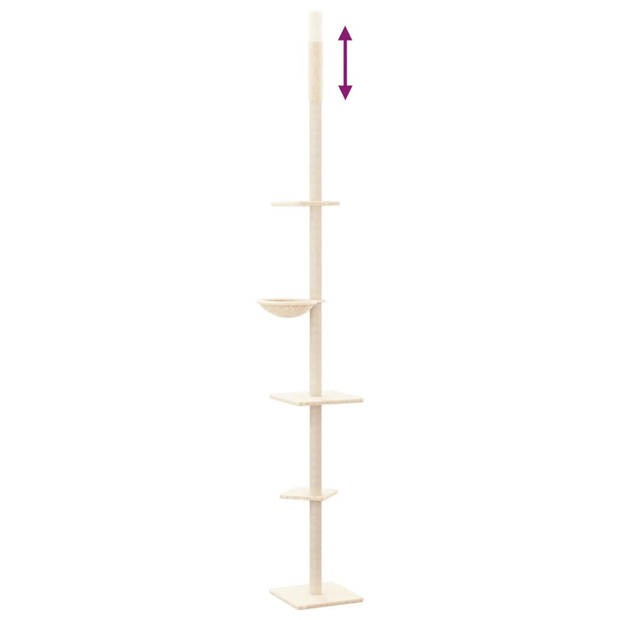 vidaXL Kattenmeubel vloer tot plafond 263,5-289,5 cm crèmekleurig