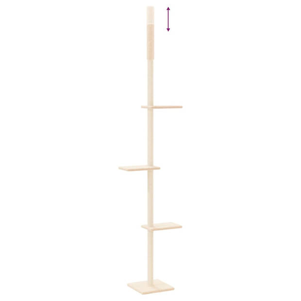 vidaXL Kattenmeubel vloer tot plafond 267,5-297,5 cm crèmekleurig