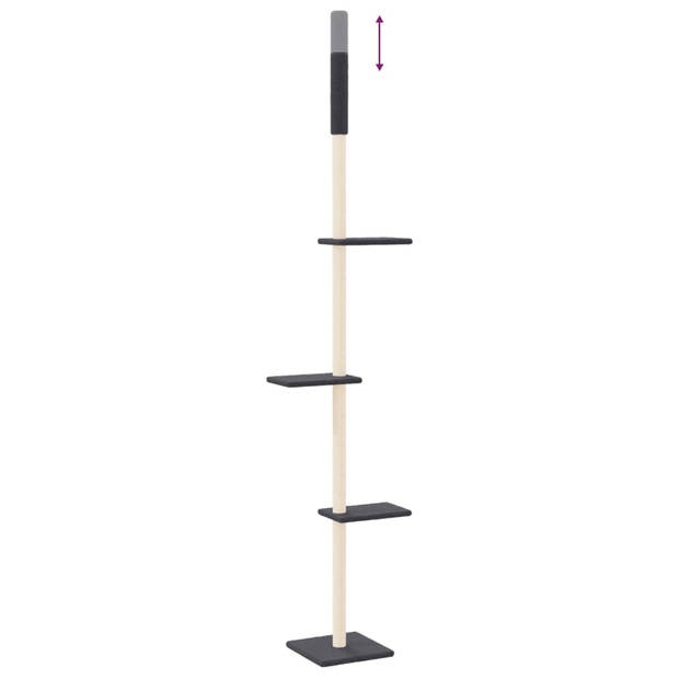 vidaXL Kattenmeubel vloer tot plafond 267,5-297,5 cm donkergrijs