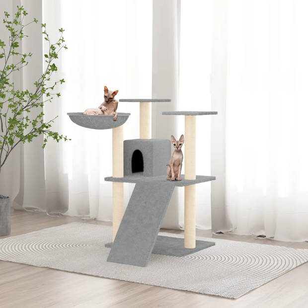The Living Store Kattenmeubel - Alles-in-één - 48x67x83 cm - Lichtgrijs